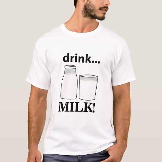牛乳を飲む牛乳 Tシャツ (正面)