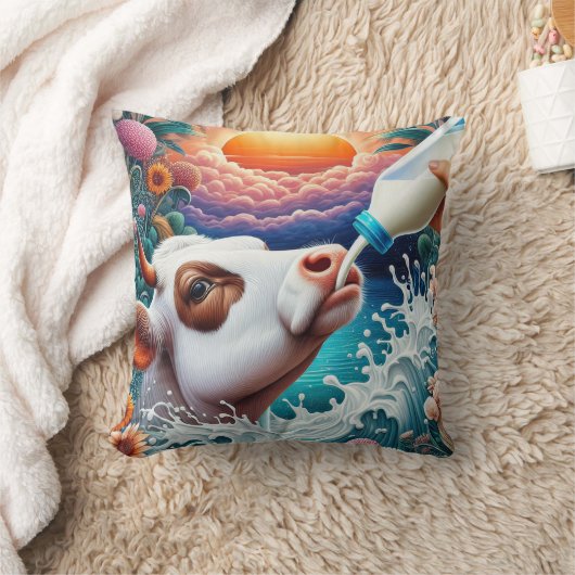 牛乳を飲む クッション (ブランケット)