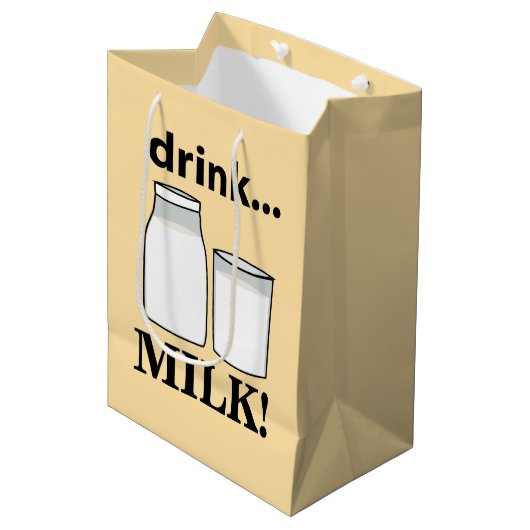 牛乳を飲む ミディアムペーパーバッグ (正面アングル)