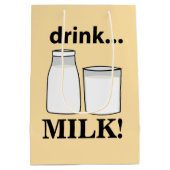 牛乳を飲む ミディアムペーパーバッグ (裏面)