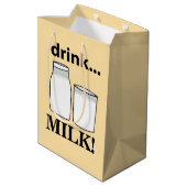牛乳を飲む ミディアムペーパーバッグ (裏面アングル)
