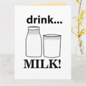 牛乳を飲め カード (黄色い花)