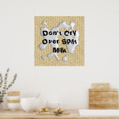 牛乳を飲んで泣くなポスタープリント ポスター (キッチン)