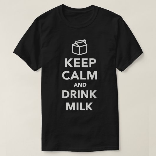牛乳を飲んで落ち着こうデザイン Tシャツ (デザイン正面)