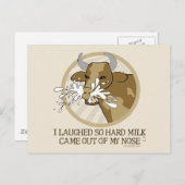 牛乳を鼻から出す ポストカード (正面/裏面)