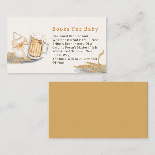 牛乳ボトルベビー製外包紙用ビールブック エンクロージャーカード (正面/裏面)