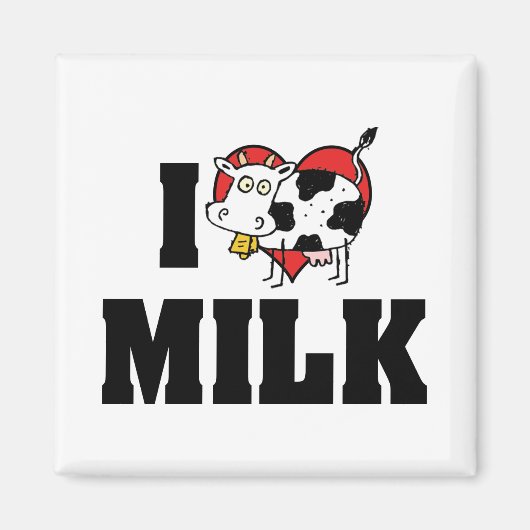 牛乳大好き - 牛の乳搾り 牧場愛好家 マグネット (正面)