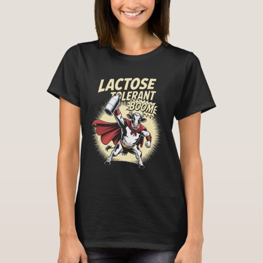牛乳好きな人必見！ラクトース耐性 Tシャツ (正面)