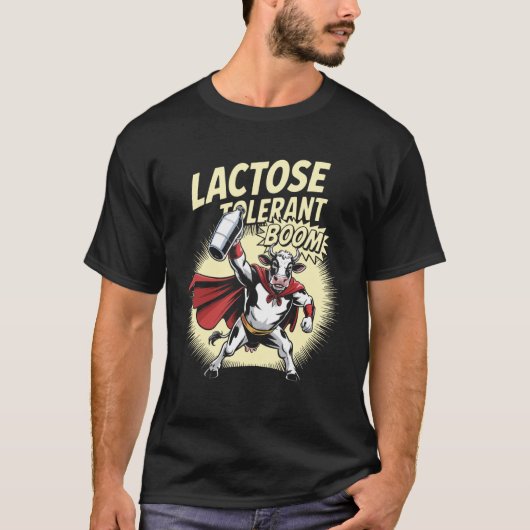 牛乳好きな人必見!ラクトース耐性 Tシャツ (正面)
