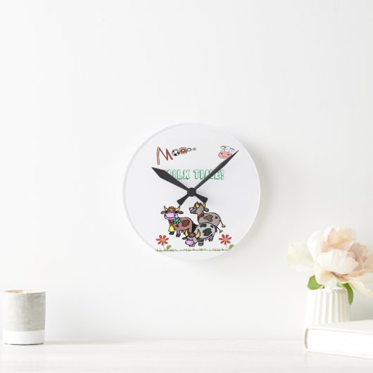 牛乳時計 ラウンド壁時計 (ホーム)