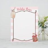 牛乳瓶とクリスマス クッキーのレシピ便箋 (スタンド正面)