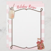 牛乳瓶とクリスマス クッキーのレシピ便箋 (正面/裏面)