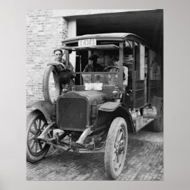 牛乳配達トラック、1921年。ヴィンテージ写真 ポスター