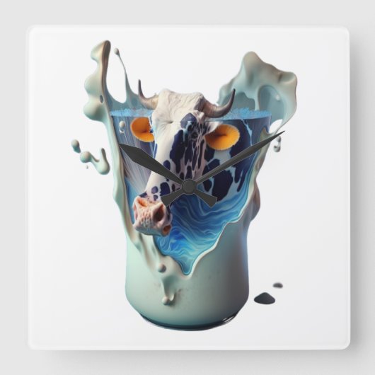 牛乳 スクエア壁時計 (正面)