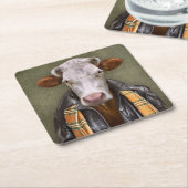 牛人 スクエアペーパーコースター (アングル)