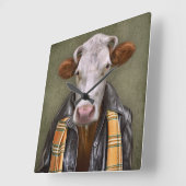 牛人 スクエア壁時計 (傾斜)