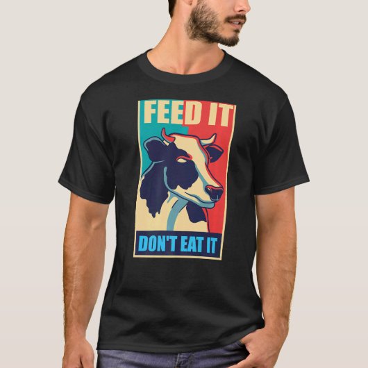 牛保護動物乳ビーガン食べベジタリアン卵 Tシャツ (正面)