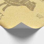 牛動揺して牛ダイアグラムシェフの肉切り ラッピングペーパー (角)