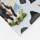 牛動物模様デザイン フリースブランケット (角)