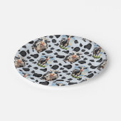 牛動物模様デザイン ペーパープレート (アングル)