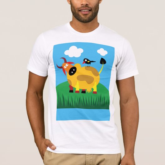 牛及びブラックバードはTシャツを繕う Tシャツ (正面)