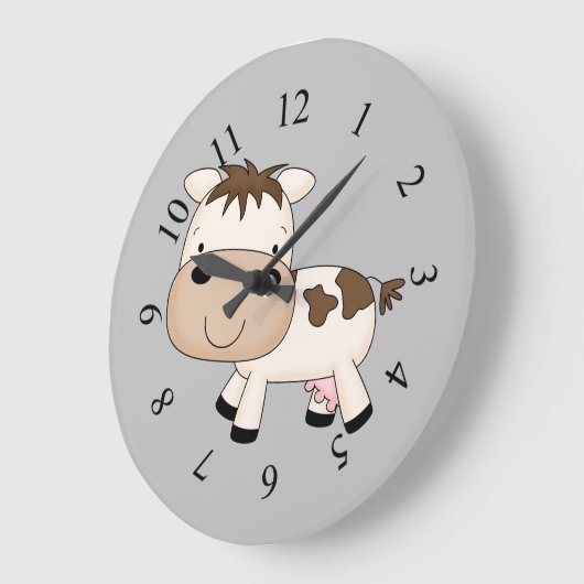 牛図解入りの、写真付きのデザイン ラージ壁時計 (傾斜)