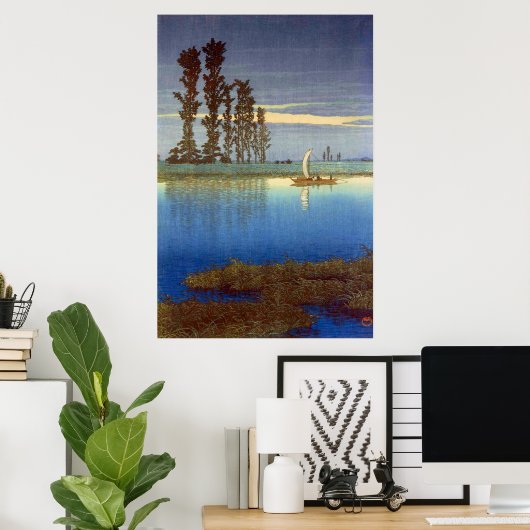 牛堀川瀬蓮井夕べ1930年代 ポスター (ホームオフィス)