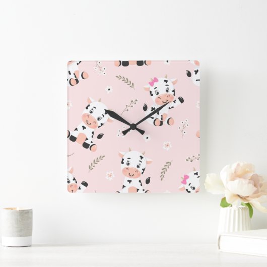 牛大国 スクエア壁時計 (ホーム)