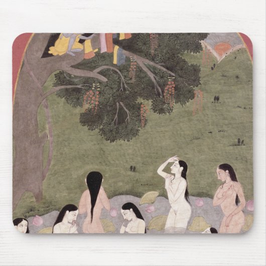 牛女の子の衣服とのKrishna、 マウスパッド (正面)