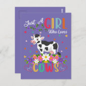 牛好きな女の子 牛が大好きな女の子 ポストカード (正面/裏面)