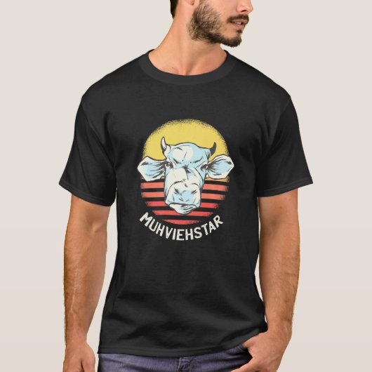 牛好きのための牛のムービースター Tシャツ (正面)