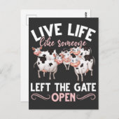 牛好きファームアニマルユーモアヘファー農業ジョーク ポストカード (正面/裏面)