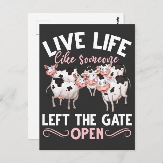 牛好きファームアニマルユーモアヘファー農業ジョーク ポストカード (正面/裏面)