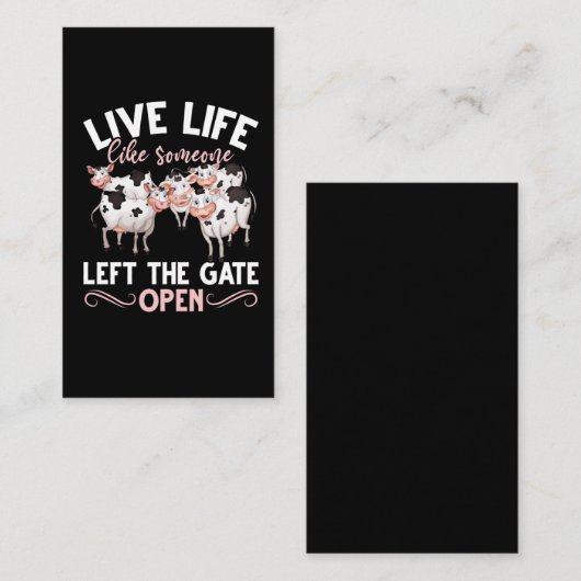 牛好きファームアニマルユーモアヘファー農業ジョーク 名刺 (正面/裏面)