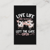 牛好きファームアニマルユーモアヘファー農業ジョーク 名刺 (正面)