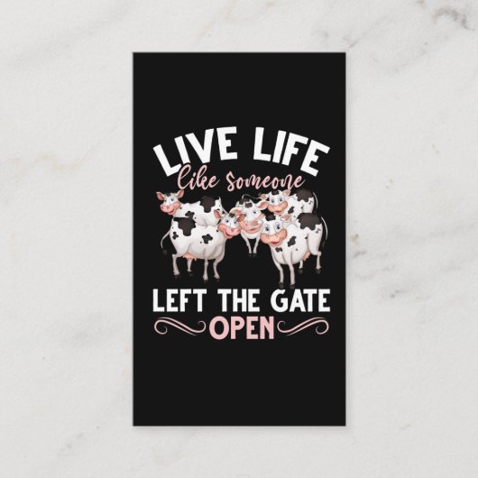 牛好きファームアニマルユーモアヘファー農業ジョーク 名刺 (正面)