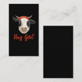 牛好き女の子おもしろい牛農家 名刺 (正面/裏面)