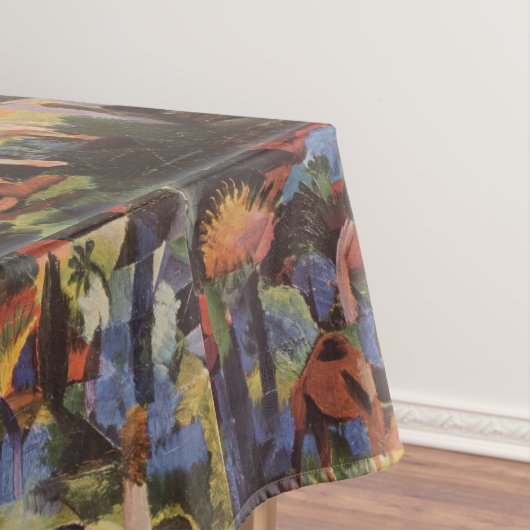 牛威厳があるとラクダで風景を見る テーブルクロス (インサイチュ)