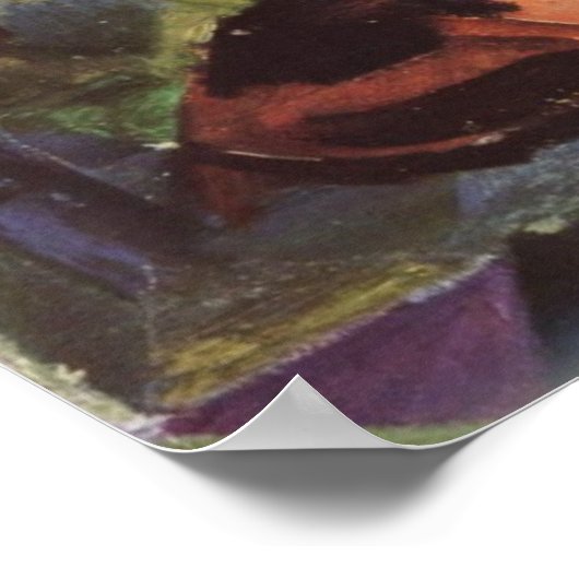 牛威厳があるとラクダで風景を見る ポスター (角)