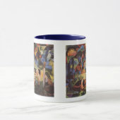 牛威厳があるとラクダで風景を見る マグカップ (中央)