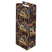 牛威厳があるとラクダで風景を見る ワインギフトバッグ (正面アングル)