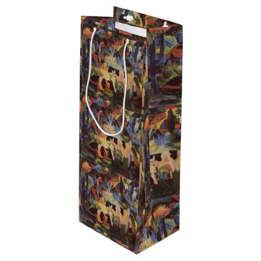 牛威厳があるとラクダで風景を見る ワインギフトバッグ (正面アングル)