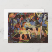 牛威厳があるとラクダのマッケ風景 ポストカード (正面/裏面)