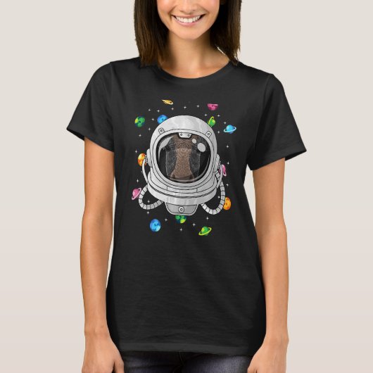 牛宇宙飛行士ファーム動物深いイン宇宙コズミックユニ Tシャツ (正面)