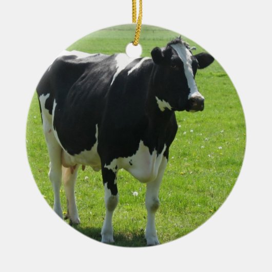 牛家畜のオーナメント セラミックオーナメント (正面)