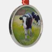 牛家畜のクリスマスツリーのオーナメント メタルオーナメント (右)