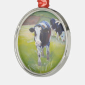 牛家畜のクリスマスツリーのオーナメント メタルオーナメント (左)