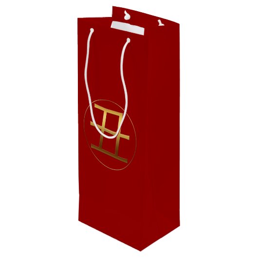 牛年金ゴールドエンボス効果シンボルワイン抱き枕 ワインギフトバッグ (裏面アングル)