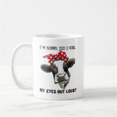 牛引用文:すまん目転がが出た! コーヒーマグカップ (左)