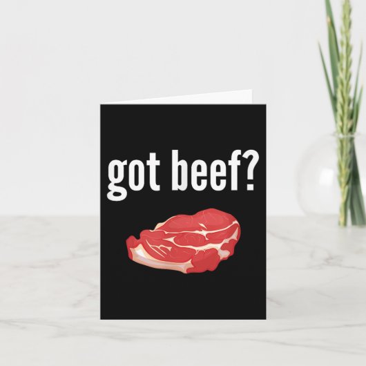 牛得得シャツ牛おもしろい肉好きギフト カード (正面)